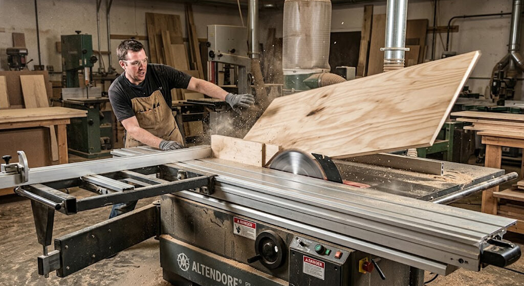 Sliding Table saw Kickback