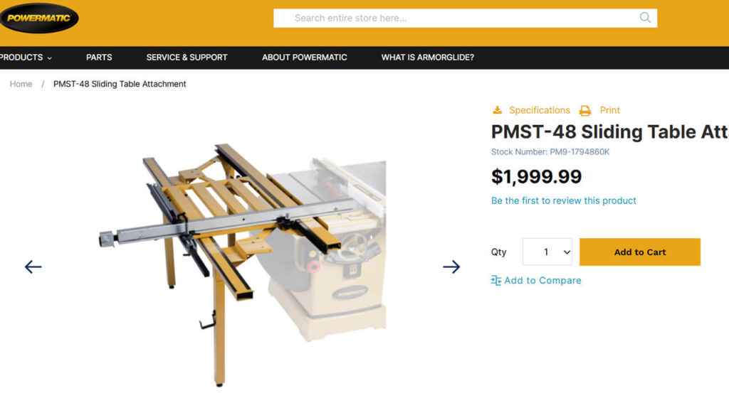 Powermatic PMST-48 Sliding Table