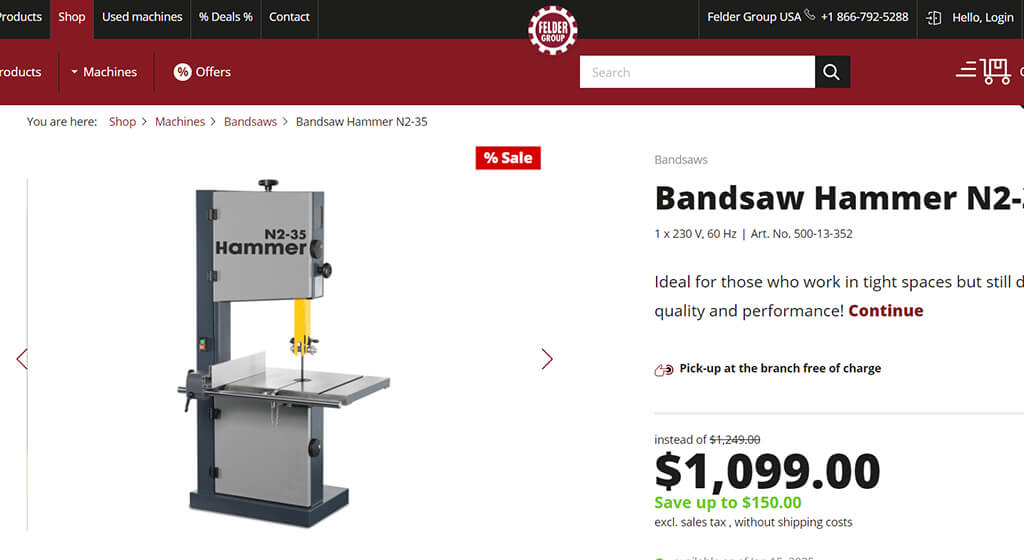 Hammer Bandsaw N2‑35