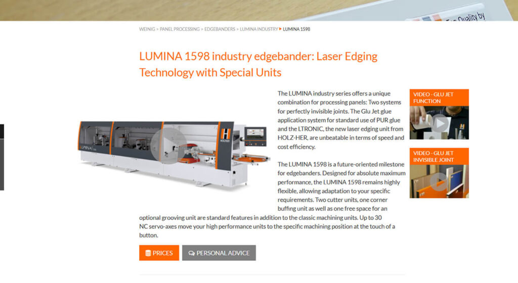LUMINA Laser Edging machine