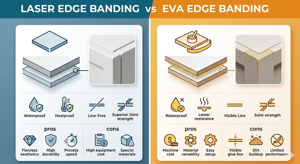 Laser Edge Banding vs EVA Edge Banding