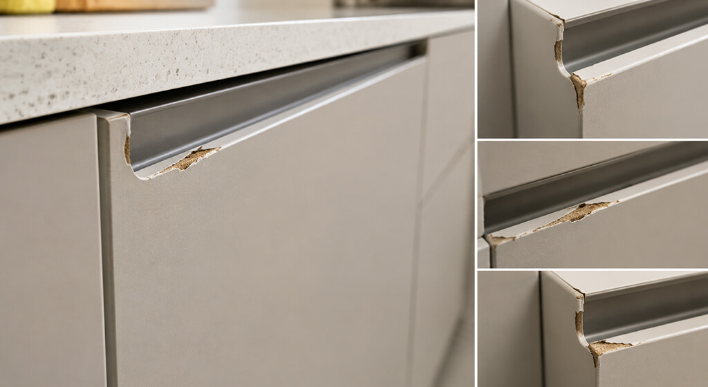 Edge Chipping in J-Pull Cabinets