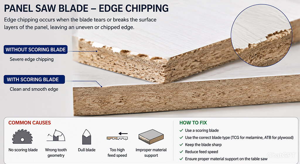 Panel Saw Blade Edge Chipping
